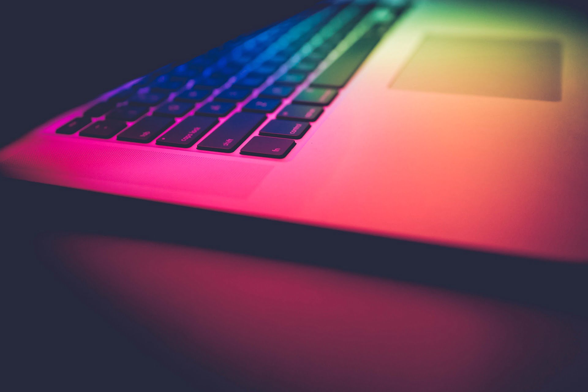 close up view of laptop keyboard